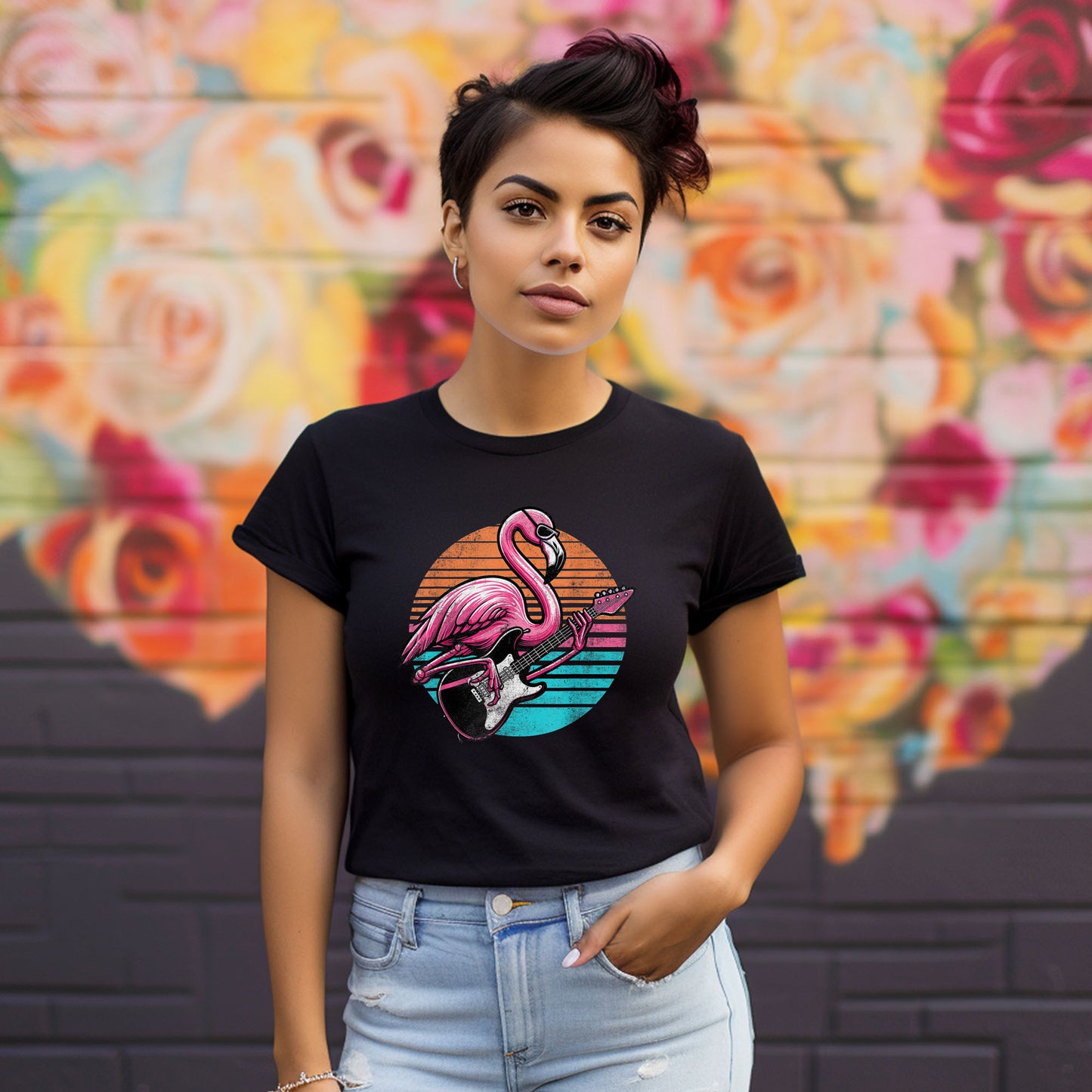 Flamingo Playing Guitar
