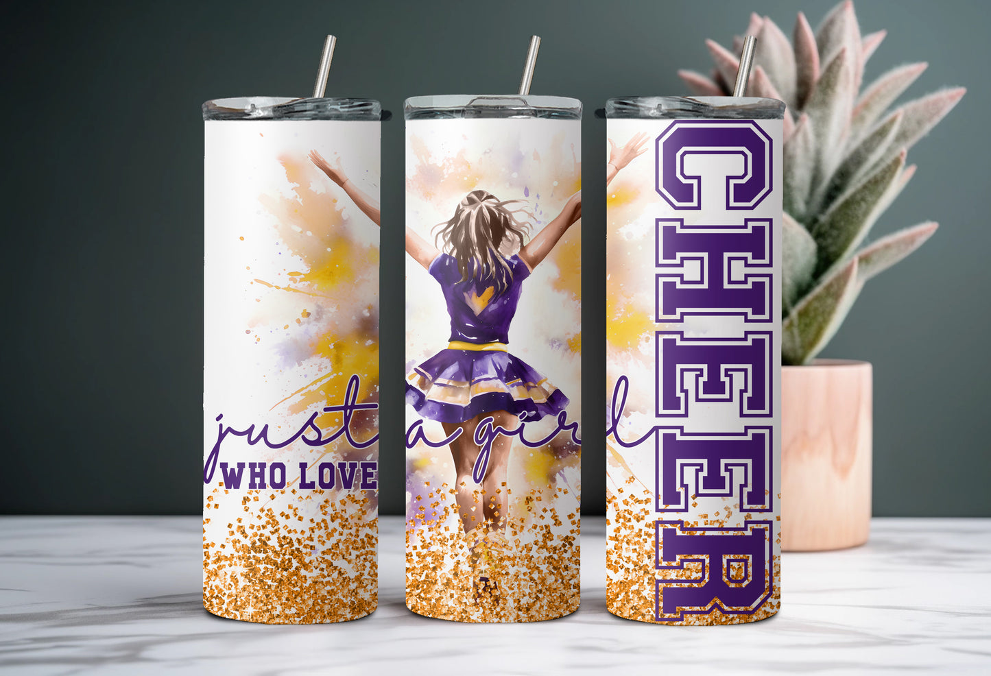 Just A Girl Who Loves Cheer Tumbler