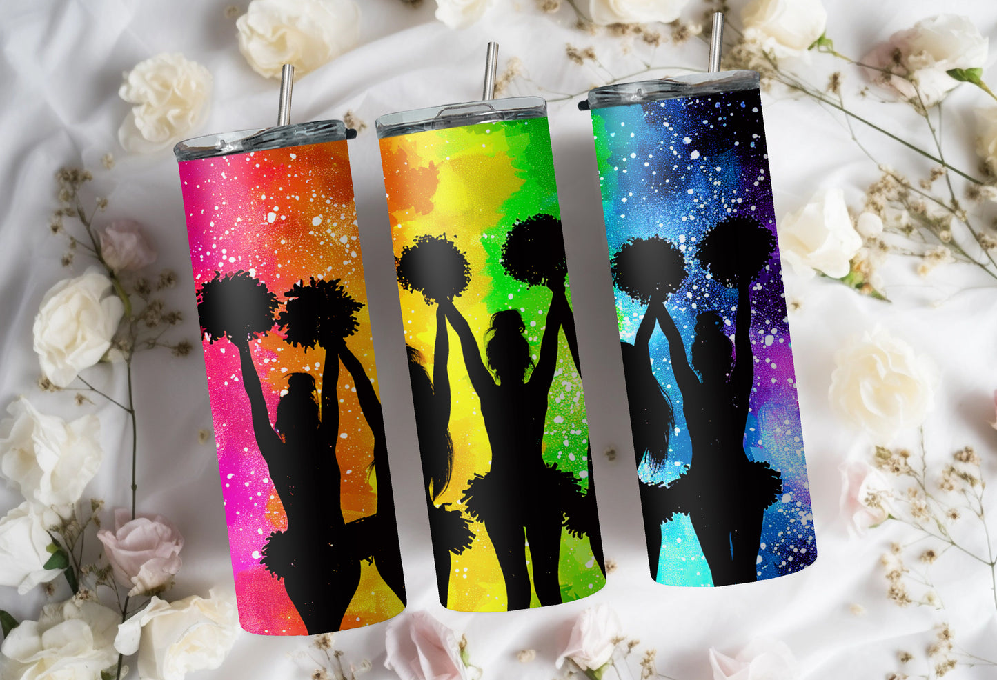 Rainbow Silhouette Cheerleaders