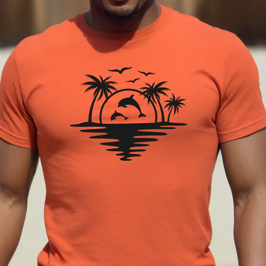 Beach Scene Dolphins