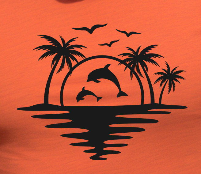 Beach Scene Dolphins