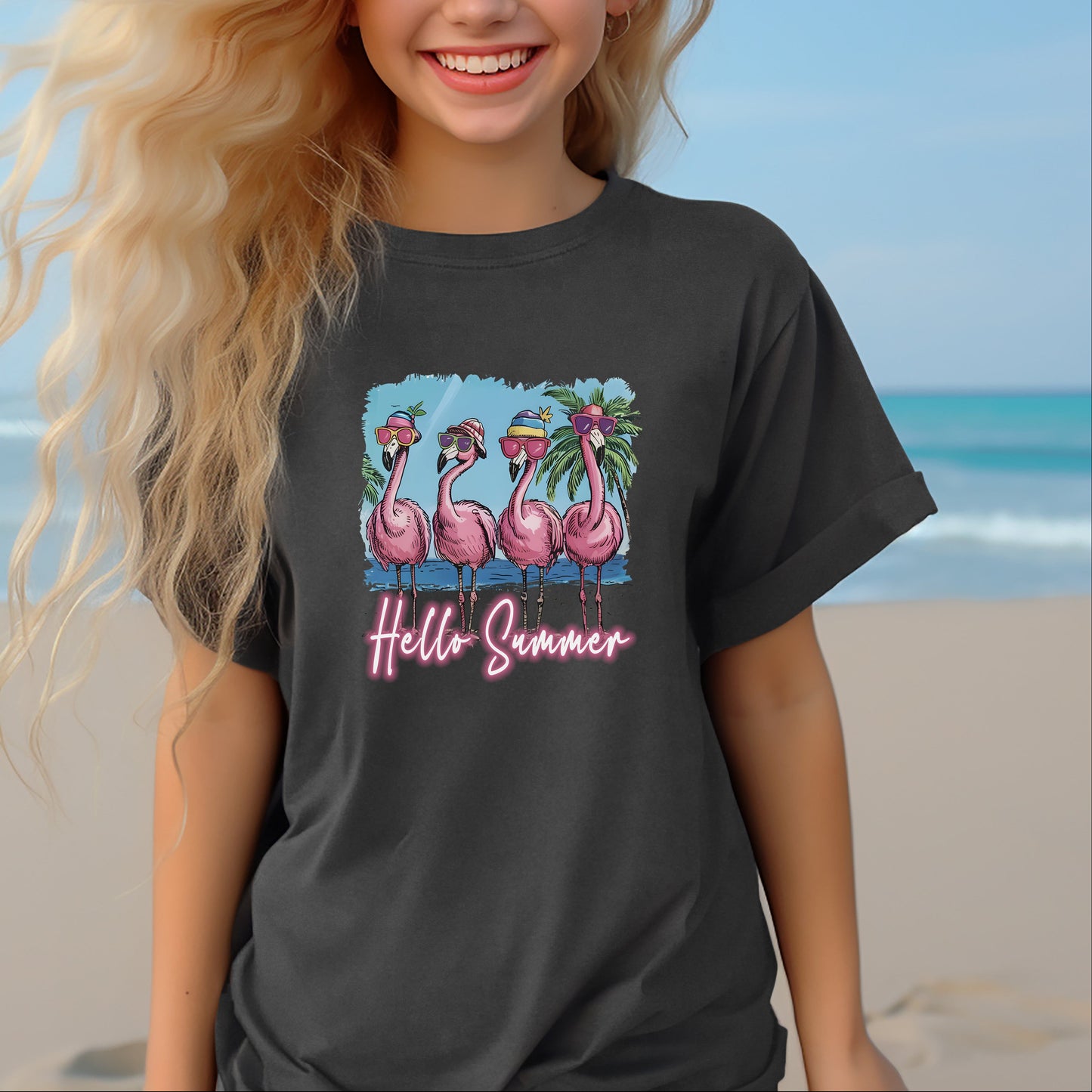 Hello Summer Flamingos