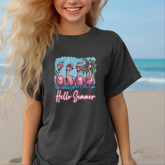 Hello Summer Flamingos