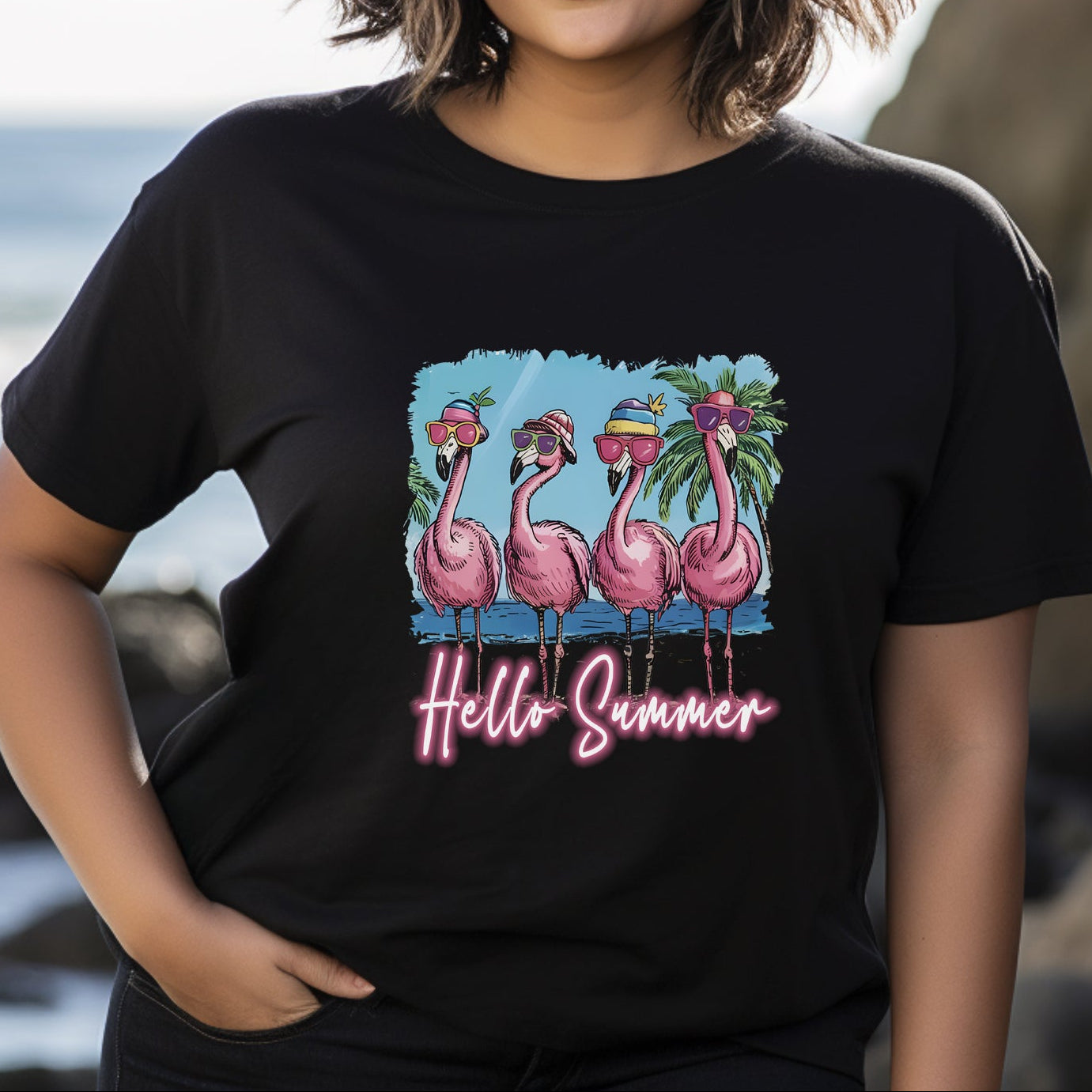 Hello Summer Flamingos