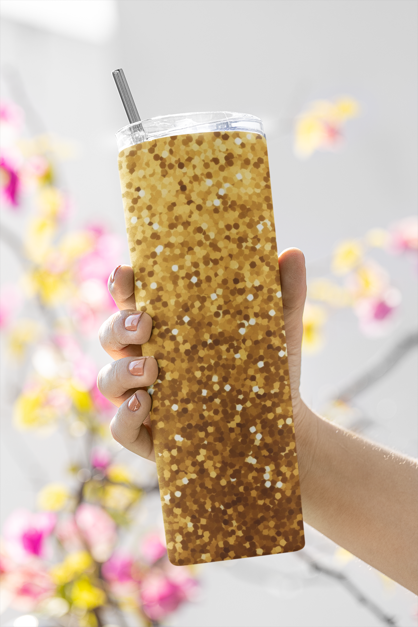 Solid Color Glitter Tumbler (6 color choices)