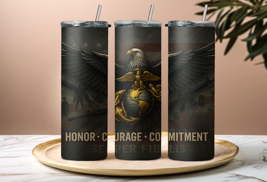 Semper Fidelis 20 oz Stainless Steel Tumbler